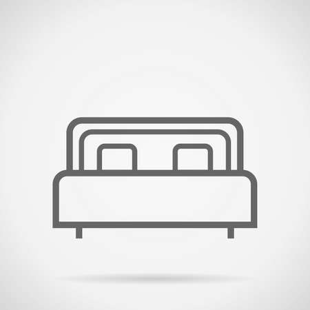 bed icon simple design vector drawingのイラスト素材