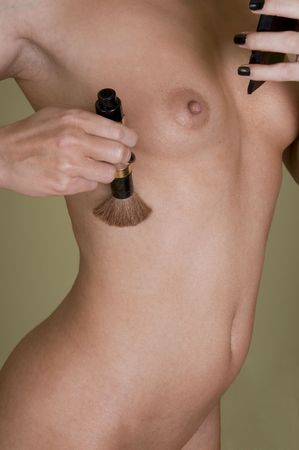 Beautiful torso of slim sexy naked woman の写真素材