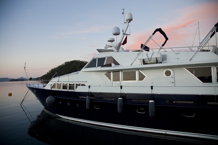 luxury boat crossing the biscayne bay in Istanbul