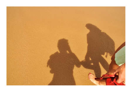 sand and shadow in beachの写真素材