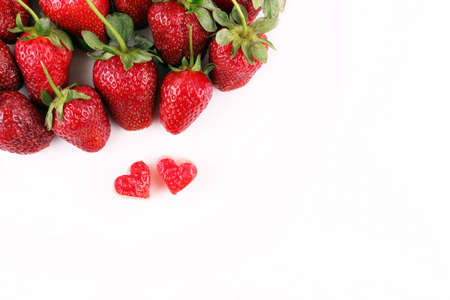 Heart shape stawberries 2の写真素材