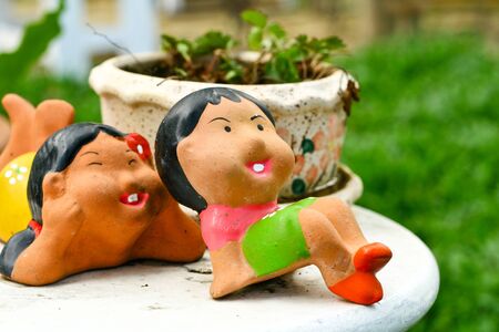 The dolls made ââof clay Popular used in gardeningの写真素材