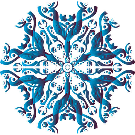 An exquisite snowflake. Christmas and winter theme. Openwork illustration on a white background.のイラスト素材