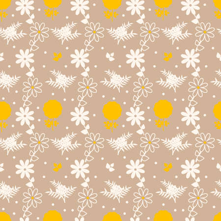 Vector illustration in anticipation of a beautiful spring. This pattern can decorate holiday cards, surprises and gifts. The background color is easy to change. This colorful seamless pattern makes a wonderful wrapping paper.のイラスト素材