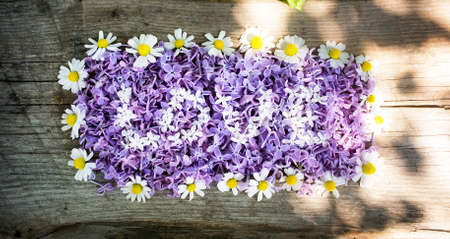 love letters made of lilac flowers