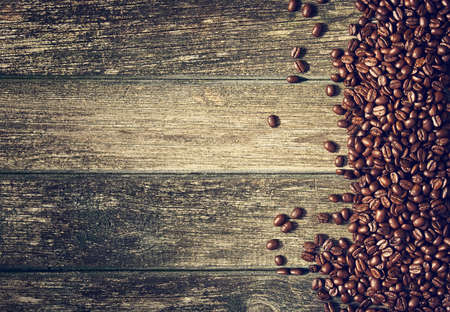 coffee on wooden backgroundの写真素材