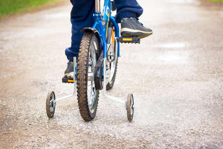 A boy on a bicycleの写真素材
