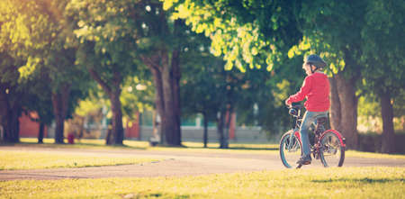 child on a bicycleの写真素材