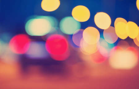 Trafficlights in the city at night timeの写真素材