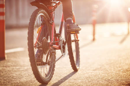 child on a bicycleの写真素材