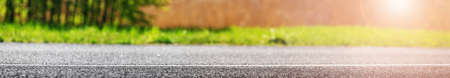 Road panorama on sunny spring dayの写真素材