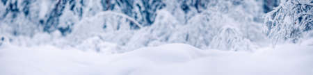 Snowy background with closeup view of the wavy snowdriftsの写真素材