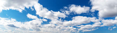 Blue sky with soft white clouds in sunny day