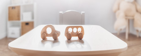 White childroom in pastel colors in scandinavian minimalist style.の写真素材