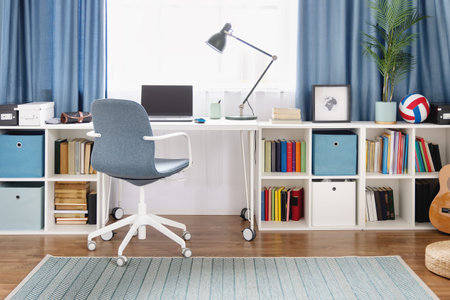 Background view of the teenagers room with modern interior.の写真素材
