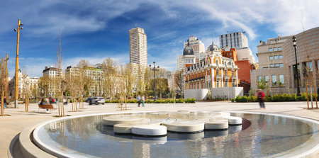 Beautiful background of the Fuente del Cielo in Madrid, Spain.の写真素材