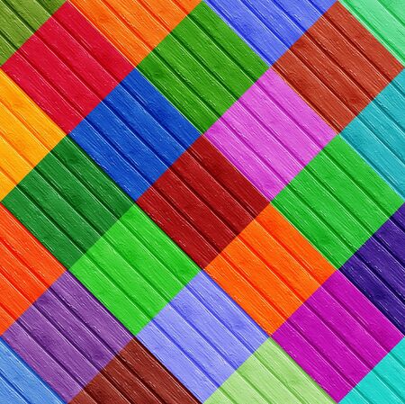 Colorfull Diamond Shapes on Wooden Surface