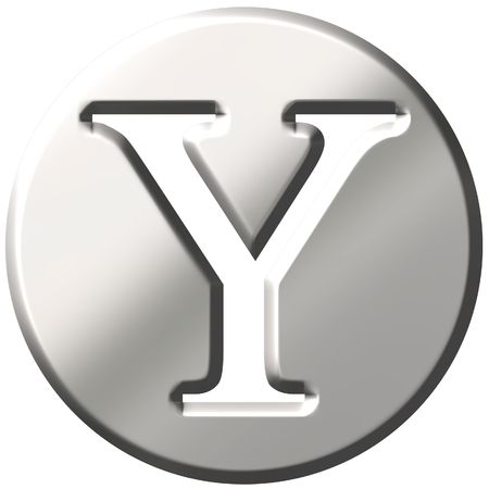 3d steel letter Y の写真素材