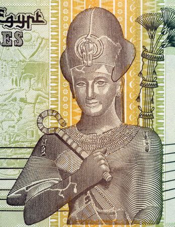 Pharaoh Ramses II on 50 Piastres Banknote from Egyptの写真素材