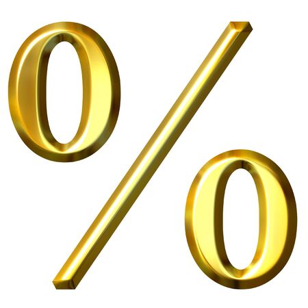 3d golden percentage symbol の写真素材