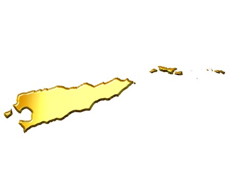 East Timor 3d golden map isolated in whiteの写真素材