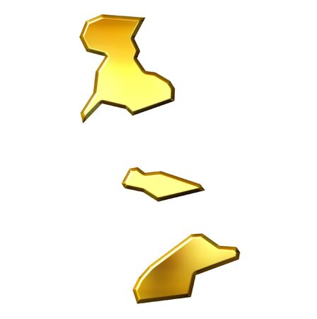 Macao 3d golden map isolated in whiteの写真素材