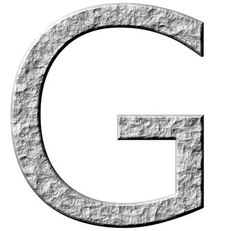 3d stone letter G isolated in whiteの写真素材
