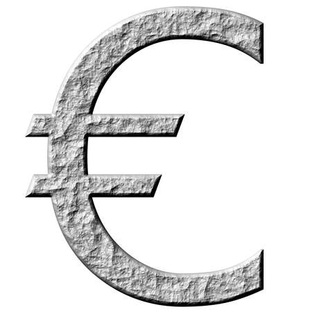 3d stone euro symbol の写真素材