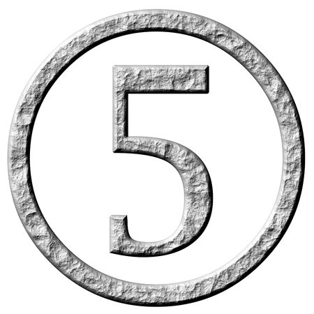 3d stone framed number 5 の写真素材