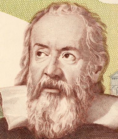 Galileo on 2000 Lire 1983 banknote from Italy. Italian physicist, astronomer, mathematician and philosopher that played a major role in the scientific revolution.の写真素材