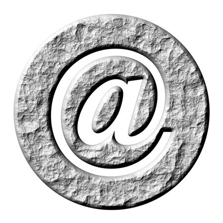 3d stone email symbol の写真素材