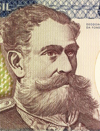 Deodoro da Fonseca on 500 Cruzerios 1981 Banknote from Brazil. First president of the republic of Brazil after heading a military coup that deposed emperor Pedro II.の写真素材