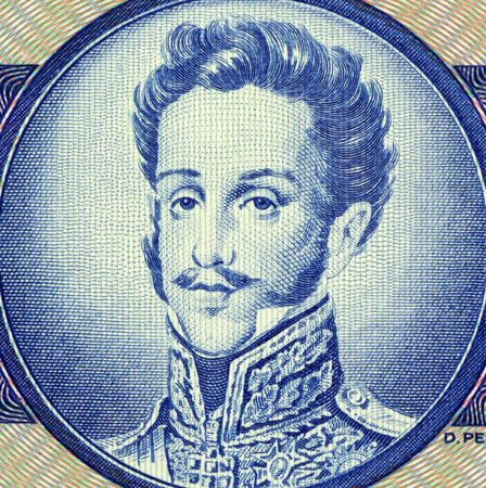 Pedro I on 5 Cruzerios 1980 Banknote from Brazil. Brazil's first emperor who proclaimed independence from Portugal.の写真素材
