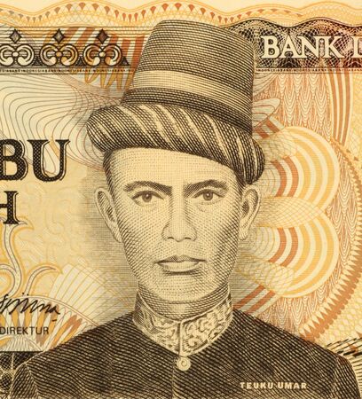 Teuku Umar on 5000 Rupiah 1986 Banknote from Indonesia. National hero of Indonesia for his action...