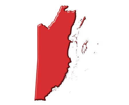 Belize 3d map with national color isolated in whiteの写真素材