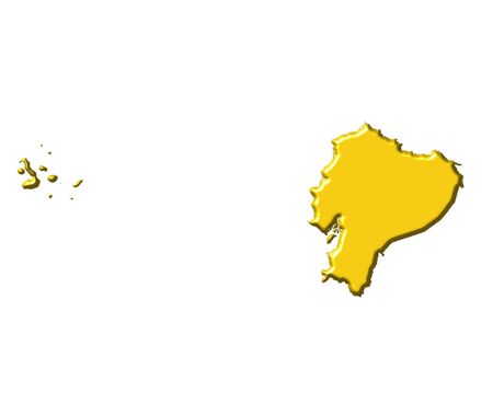 Ecuador 3d map with national color isolated in whiteの写真素材