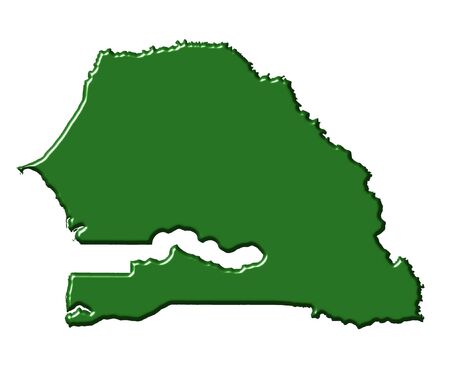Senegal 3d map with national color isolated in whiteの写真素材