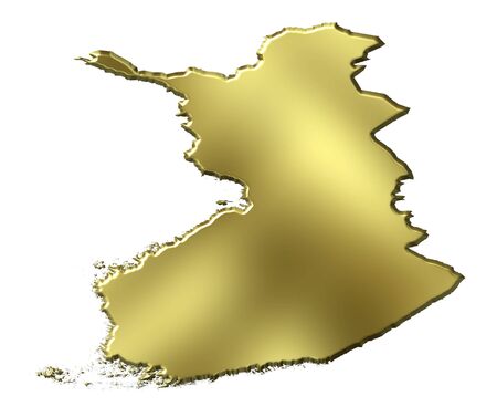 Finland 3d golden map isolated in whiteの写真素材
