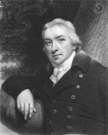 Edward Jenner on engraving from the 1850s. The Father of Immunology. Pioneer of smallpox vaccine.のeditorial素材