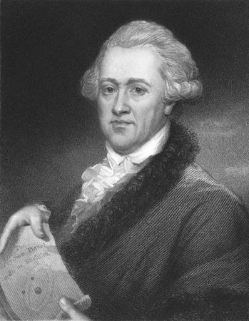 Frederick William Herschel on engraving from the 1850s. German astronomer, technical expert and composer. のeditorial素材