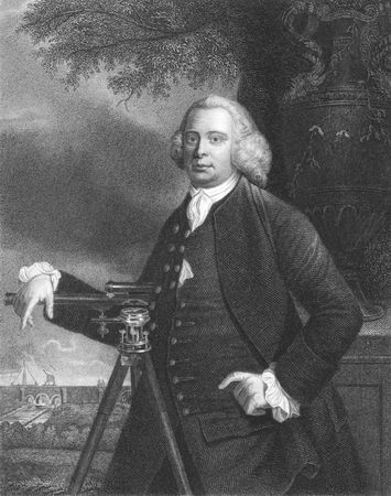 James Brindley on engraving from the 1850s. One of the most notable engineers of the 18th century.のeditorial素材