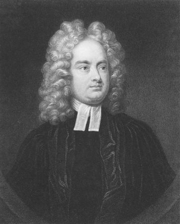 Jonathan Swift on engraving from the 1850s. Irish satirist, essayist, political pamphleteer, poet and cleric.のeditorial素材