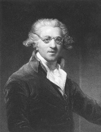 Joshua Reynolds on engraving from the 1850s. 18th century English painter.のeditorial素材