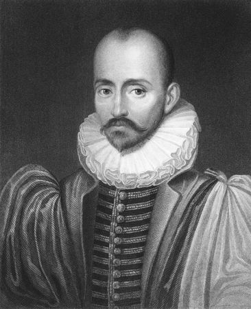 Michel de Montaigne on engraving from the 1850s. One of the most influential writers of the French renaissance.のeditorial素材