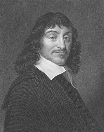 Rene Descartes on engraving from the 1850s. French philosopher, mathematician, physicist and writer. のeditorial素材