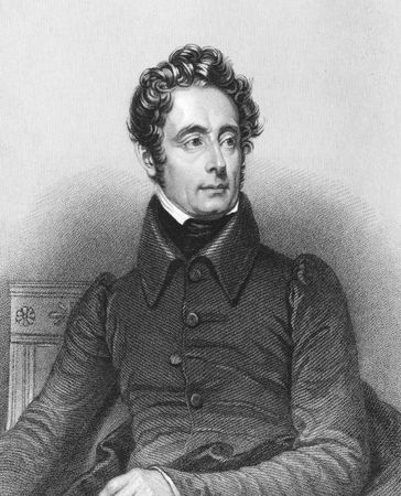 Alphonse de Lamartine (1790-1869) on engraving from the 1800s. French writer, poet and politician. Engraved by F.Holl from a picture by F.Gerard and published in London by Peter Jackson.のeditorial素材