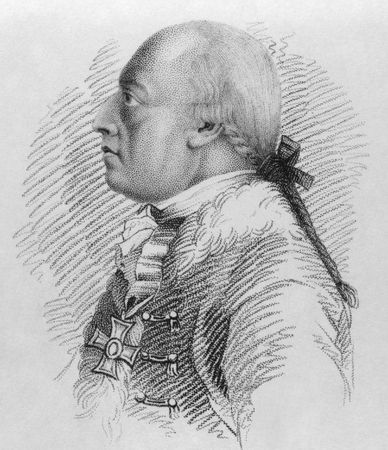 Dagobert Sigmund von Wurmser (1724-1797) on engraving from the 1800s. Austrian field marshal during the French Revolutionary Wars. Mostly remembered for his unsuccessful operations against Napoleon Bonaparte during the 1796 campaign in Italy. Published inのeditorial素材