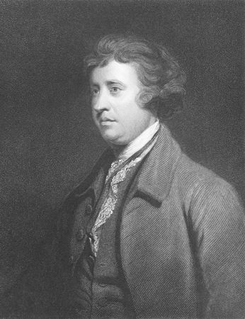 Edmund Burke (1729-1797) on engraving from the 1800s. Anglo-Irish statesman, author, orator, political theorist and philosopher. Mostly remembered for his opposition to the French Revolution. Leading figure within the conservative faction of the Whig partのeditorial素材