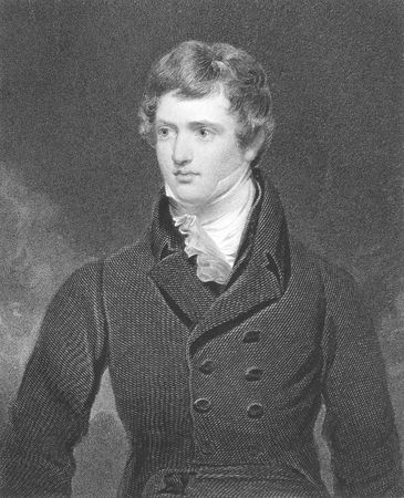 Edward Geoffrey Stanley, Earl of Darby (1799-1869) on engraving from the 1800s. English statesman, three times Prime Minister and longest serving leader of the Conservative Party. Engraved by H.Robinson after a painting by G.Harlow and published in Londonのeditorial素材