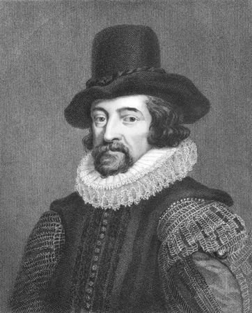 Francis Bacon (1561-1626) on engraving from the 1800s. English philosopher, statesman, lawyer, jurist, author and scientist. Engraved by J.Pofselwhite from a picture by J.Houbraken in 1738 and published in London by Charles Knight & Co, Ludgate Street.のeditorial素材